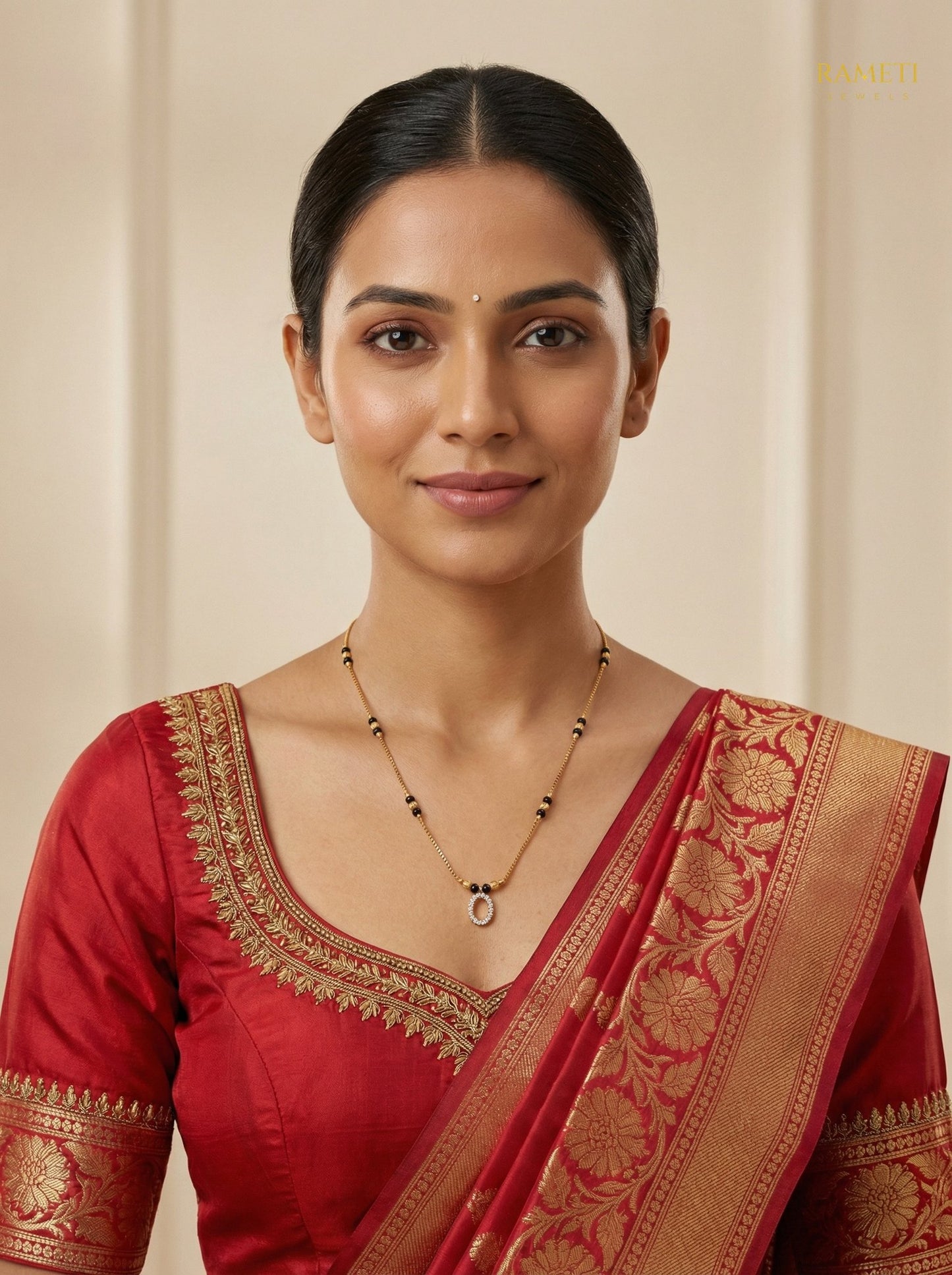 Nayana Celebrity Inspired Modern Mangalsutra worn by model - Rameti Jewels