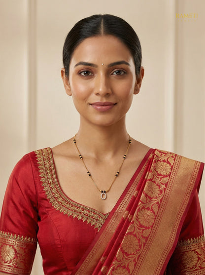Nayana Celebrity Inspired Modern Mangalsutra worn by model - Rameti Jewels