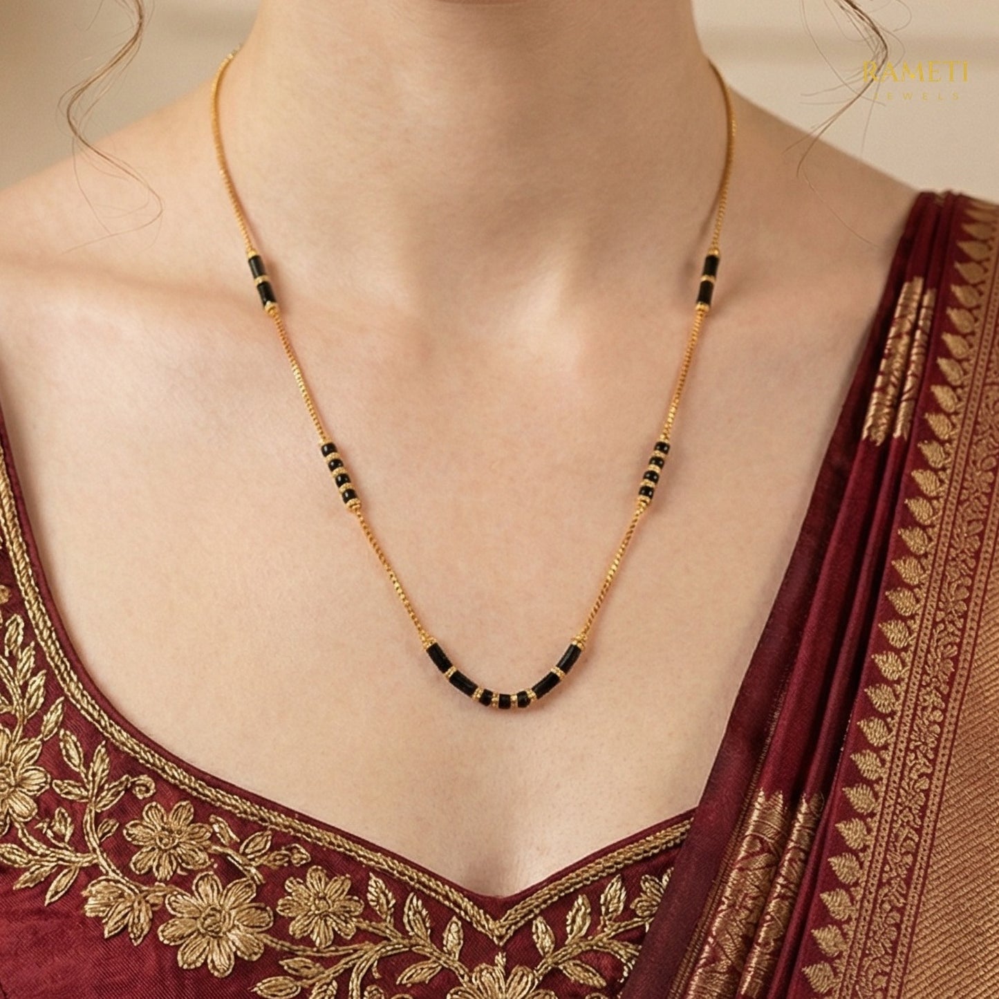 Detailed view of Ojaswini Celebrity Inspired Modern Mangalsutra - Rameti Jewels