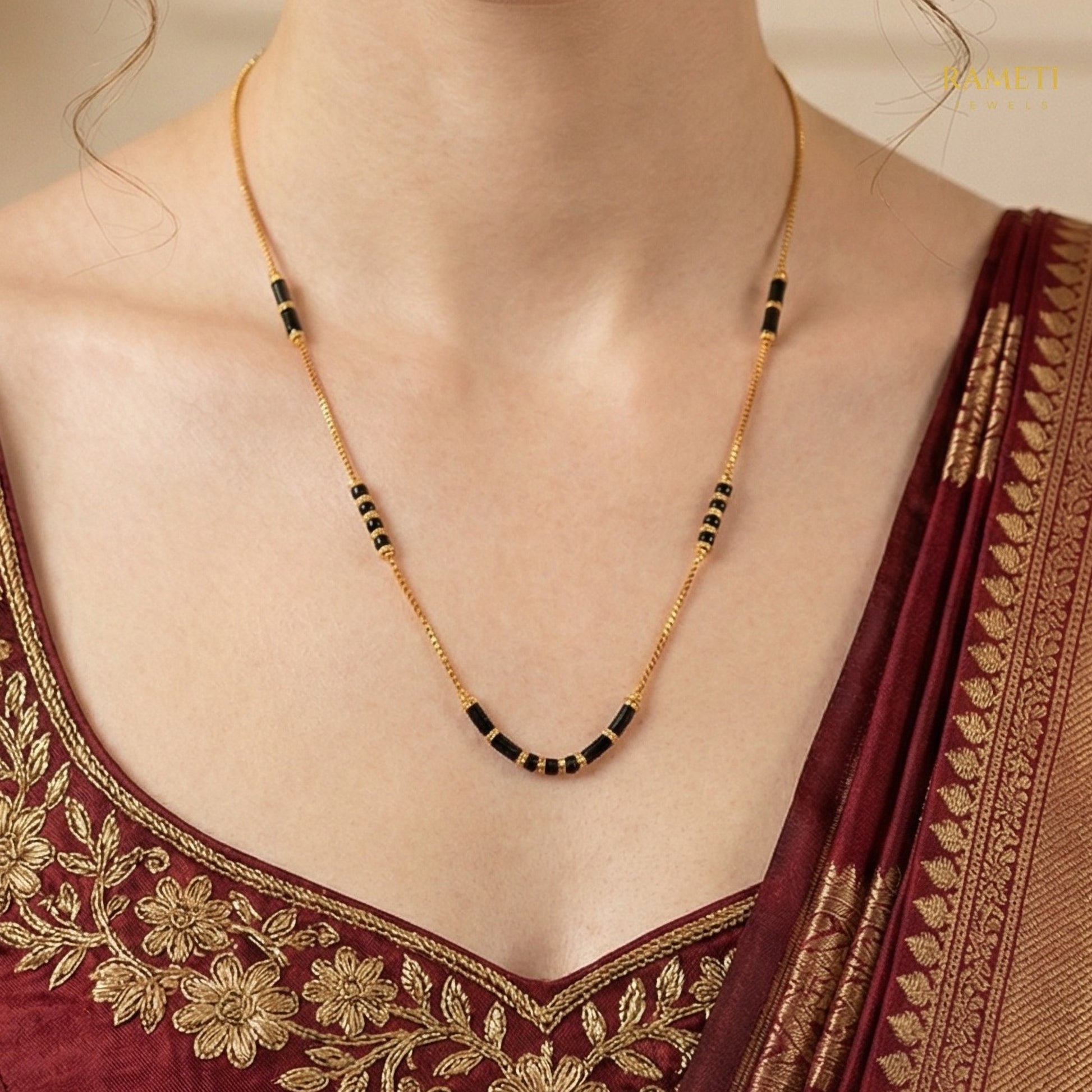 Detailed view of Ojaswini Celebrity Inspired Modern Mangalsutra - Rameti Jewels