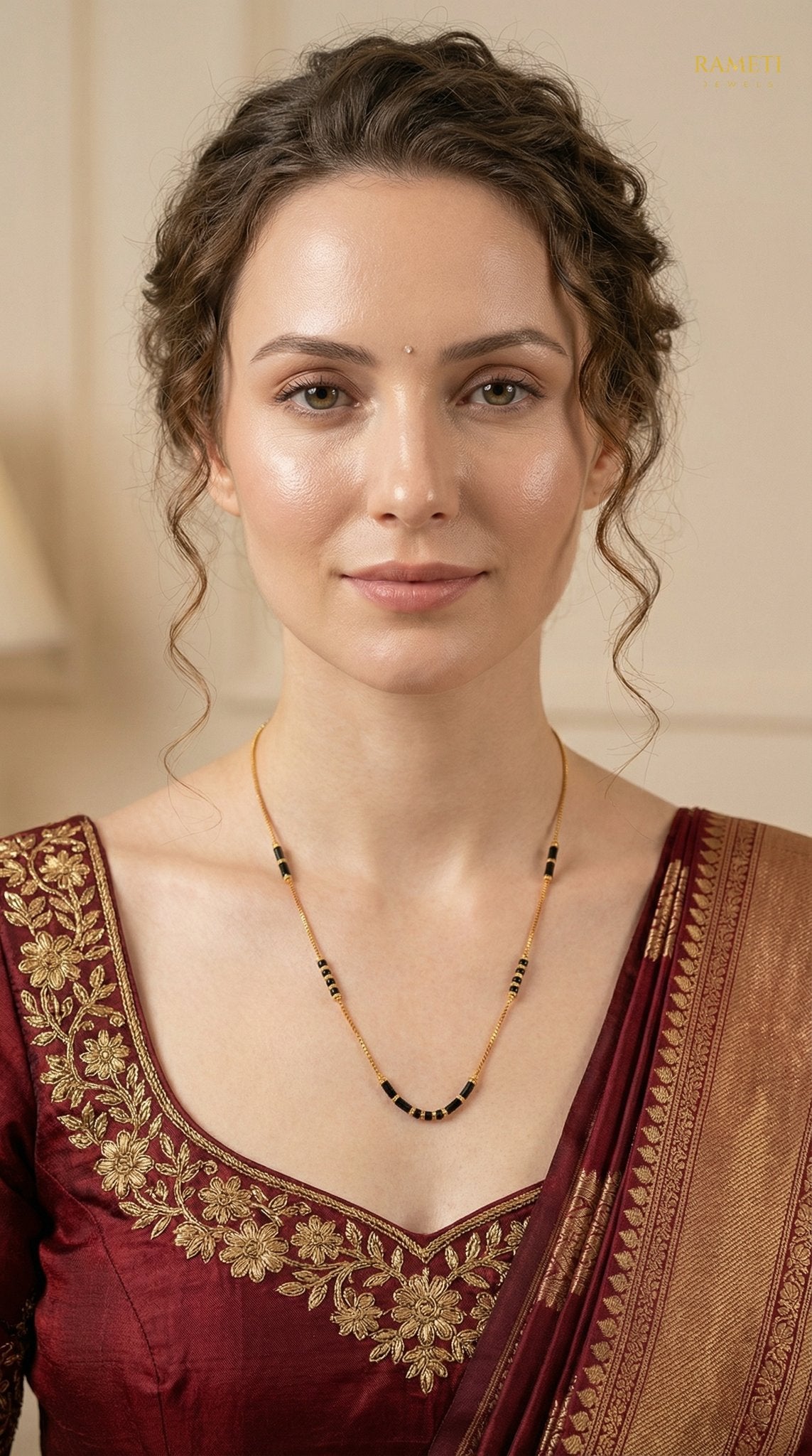Ojaswini Celebrity Inspired Modern Mangalsutra worn by model - Rameti Jewels