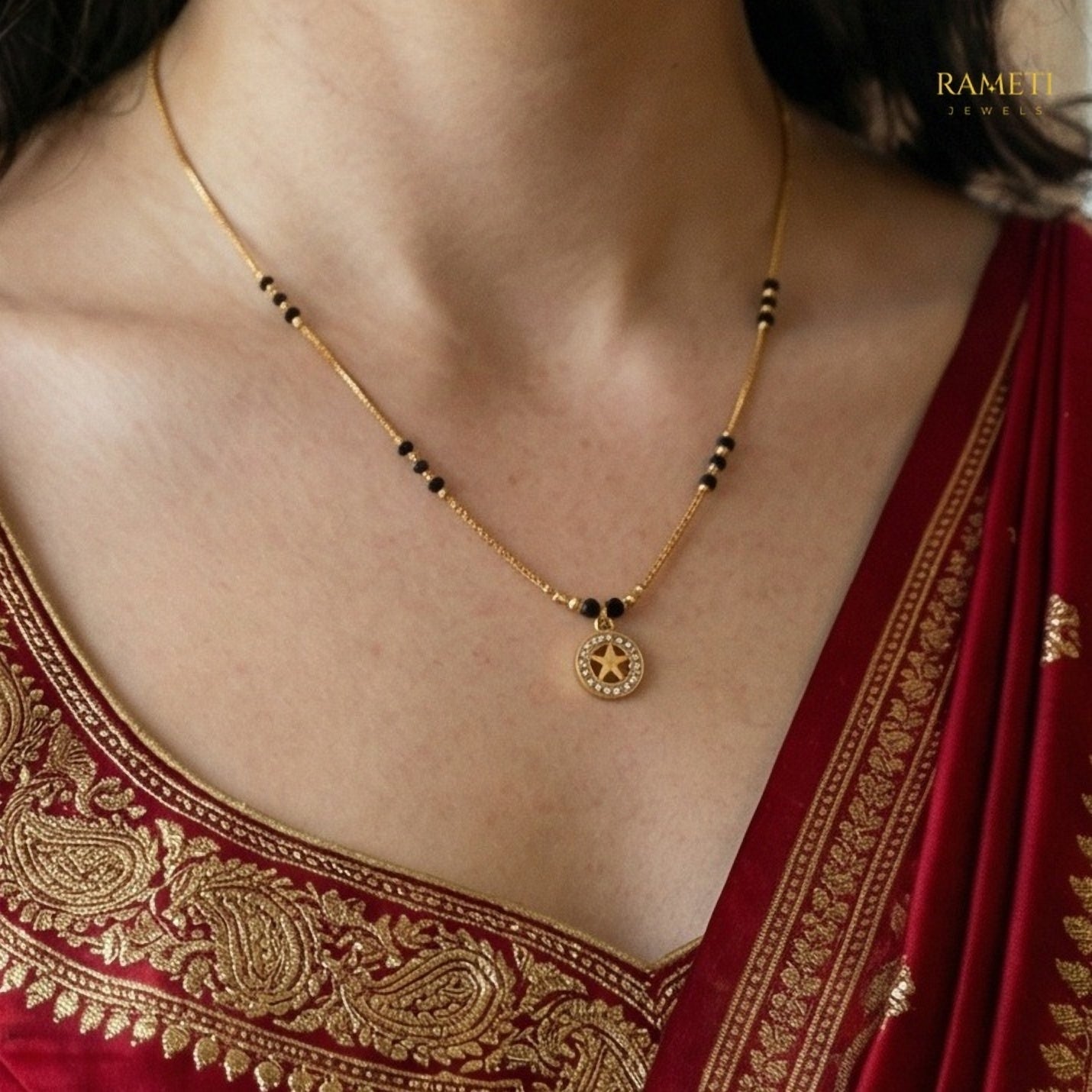 Detailed view of Oma Traditional Heritage Collection Mangalsutra - Rameti Jewels