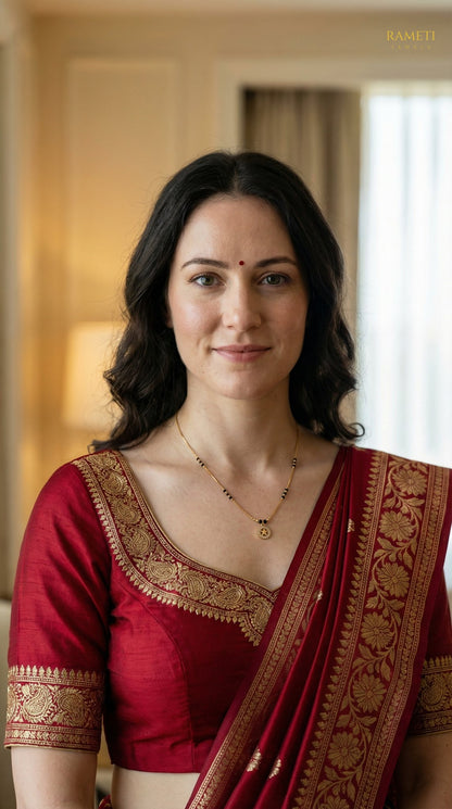 Oma Traditional Heritage Collection Mangalsutra worn by model - Rameti Jewels