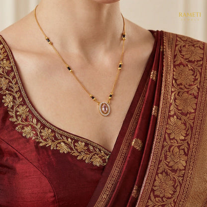Detailed view of Prisha Minimalist Elegance Daily Wear Mangalsutra - Rameti Jewels