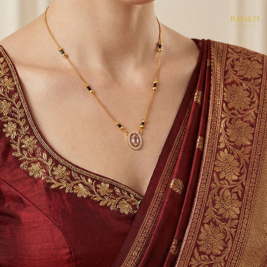 Detailed view of Prisha Minimalist Elegance Daily Wear Mangalsutra - Rameti Jewels