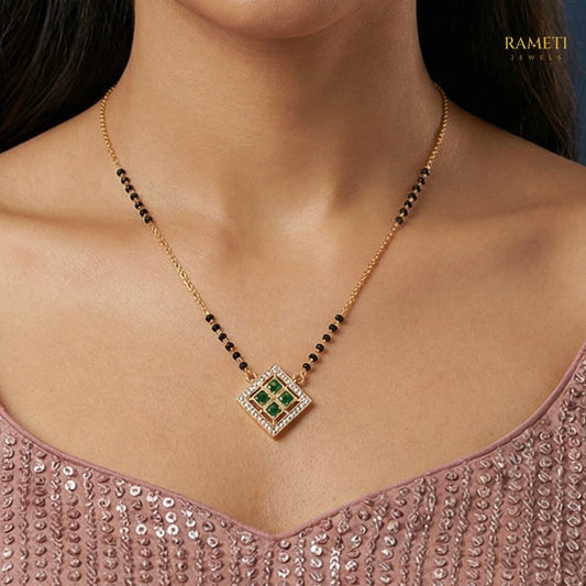 Detailed view of Bhumika Celebrity Inspired Modern Mangalsutra - Rameti Jewels