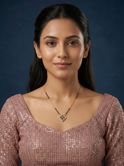Bhumika Celebrity Inspired Modern Mangalsutra worn by model - Rameti Jewels