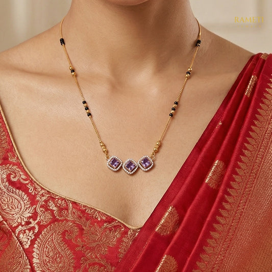 Detailed view of Pooja Celebrity Inspired Modern Mangalsutra - Rameti Jewels
