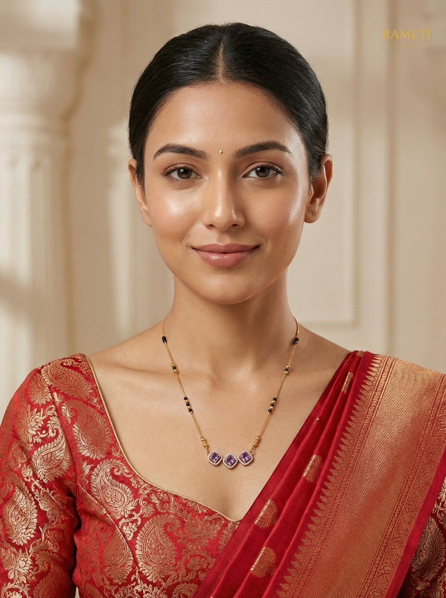 Pooja Celebrity Inspired Modern Mangalsutra worn by model - Rameti Jewels