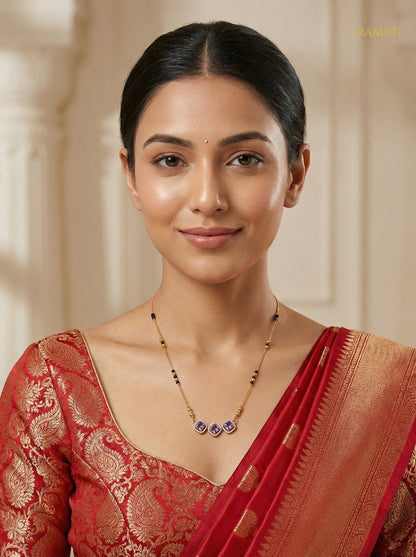 Pooja Celebrity Inspired Modern Mangalsutra worn by model - Rameti Jewels