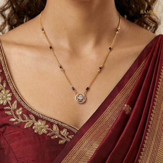 Detailed view of Quiana Eternal Bond 18K Gold Mangalsutra - Rameti Jewels