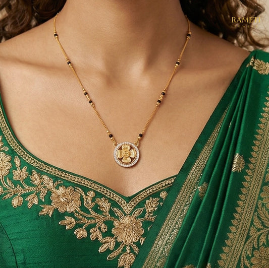 Detailed view of Radha Minimalist Elegance Daily Wear Mangalsutra - Rameti Jewels