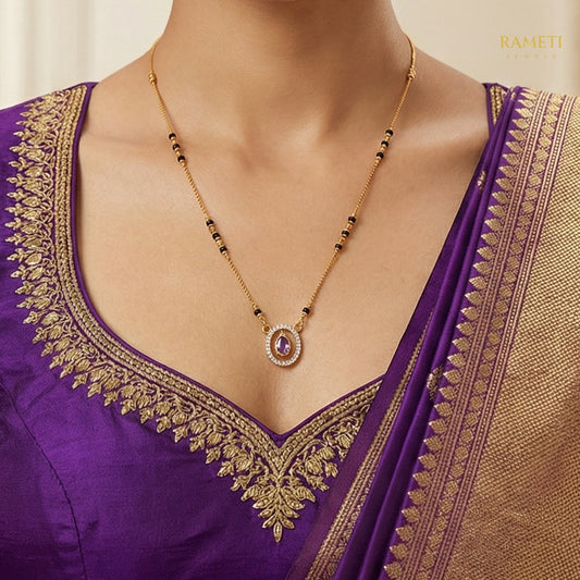 Detailed view of Radhika Minimalist Elegance Daily Wear Mangalsutra - Rameti Jewels