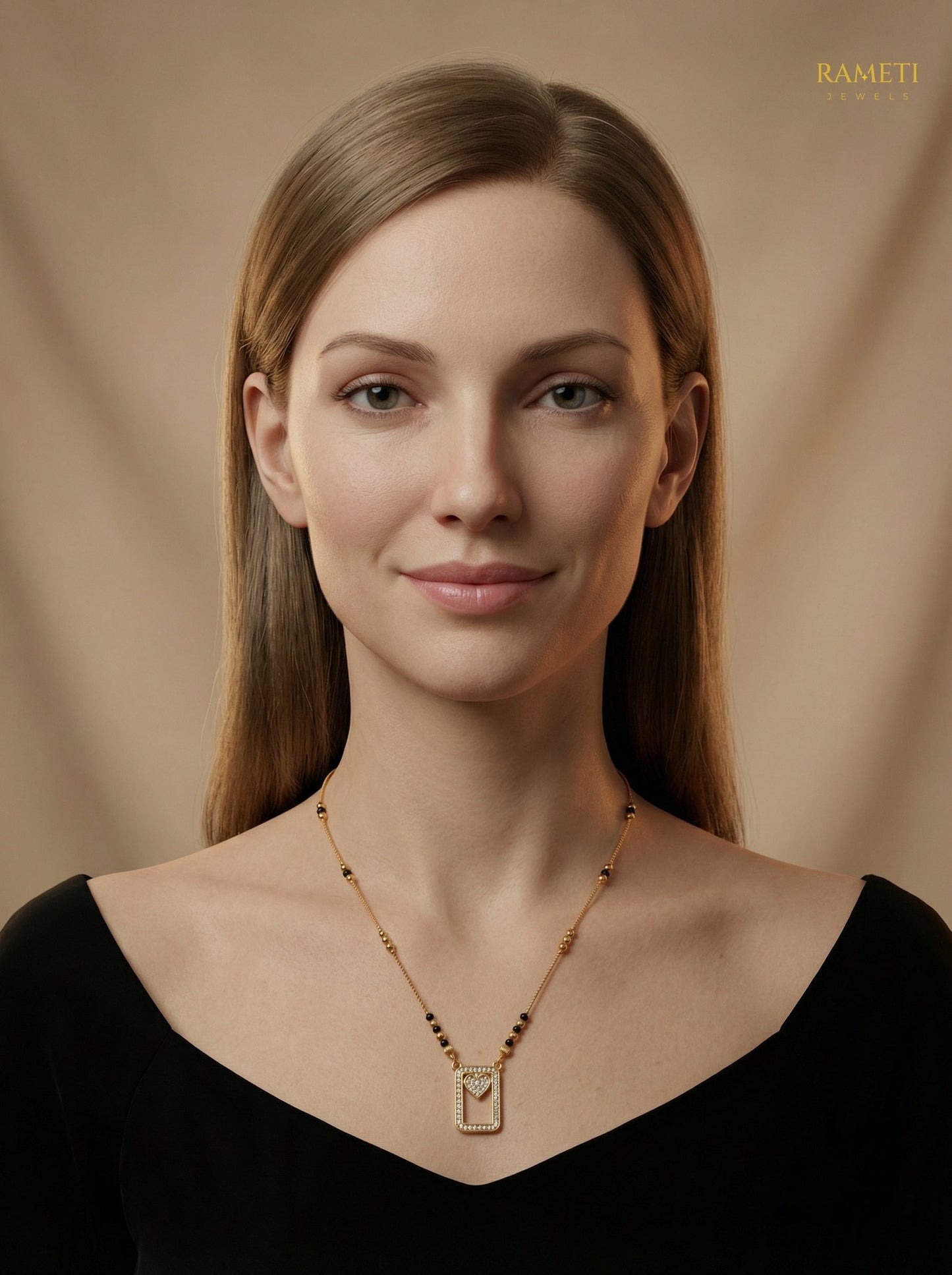 Ragini Eternal Bond 18K Gold Mangalsutra worn by model - Rameti Jewels