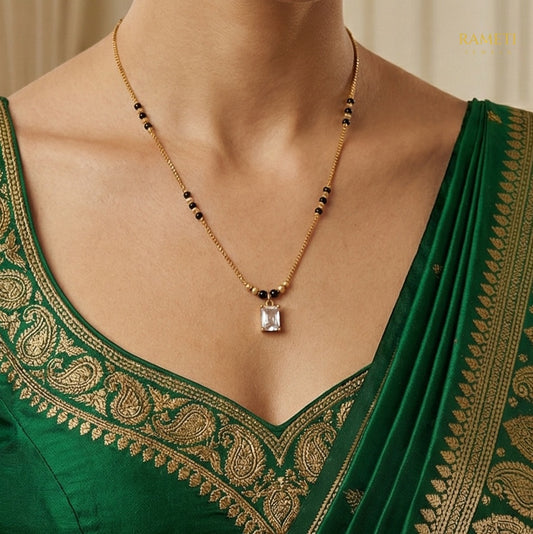 Detailed view of Sneha Minimalist Elegance Daily Wear Mangalsutra - Rameti Jewels