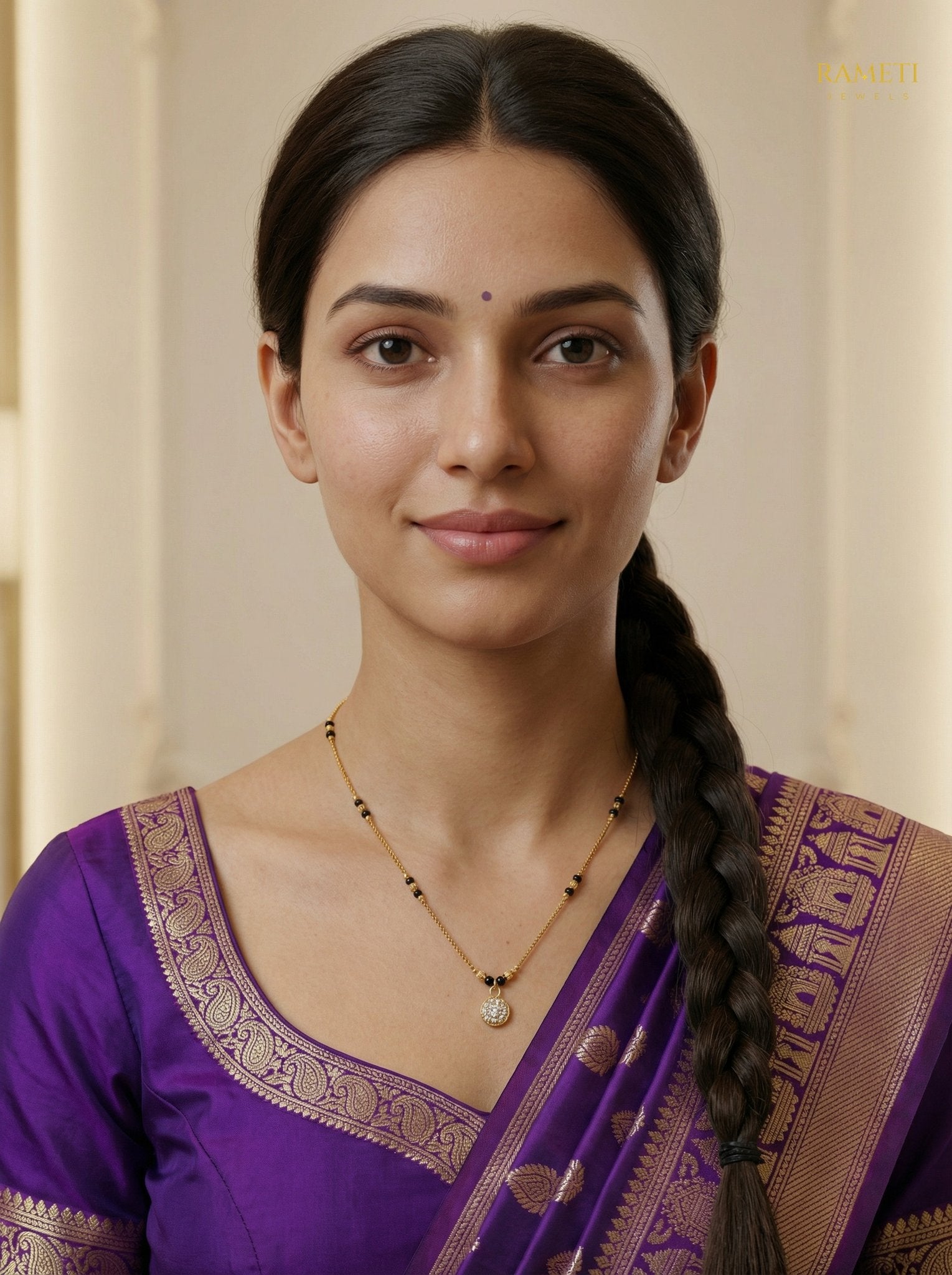 Sonali Traditional Heritage Collection Mangalsutra worn by model - Rameti Jewels