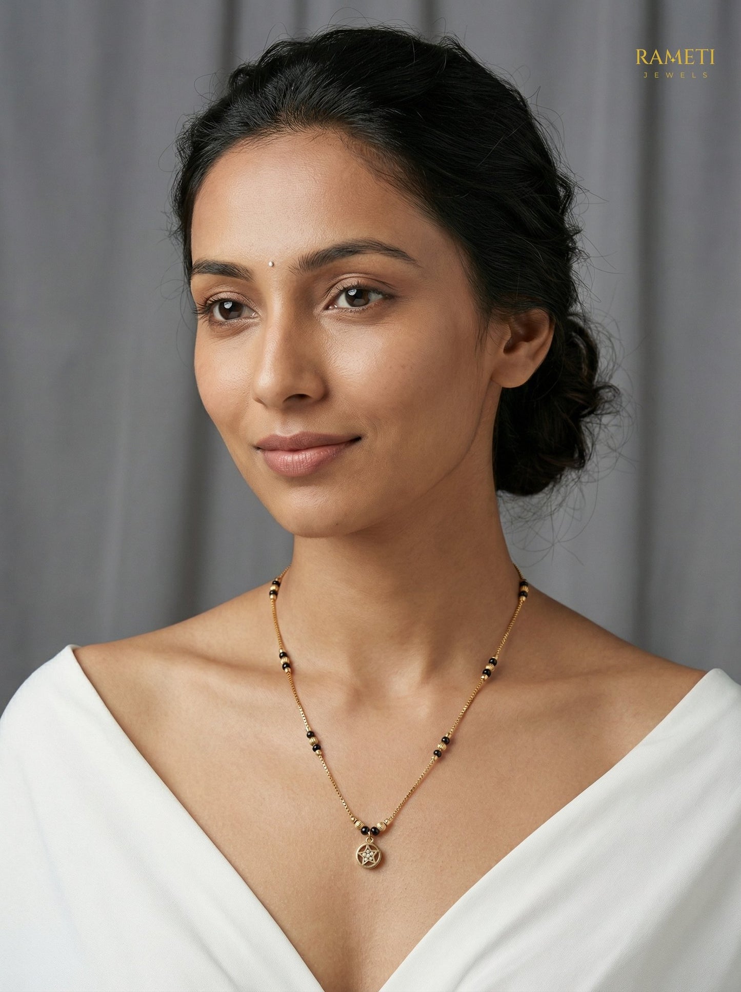 Srishti Traditional Heritage Collection Mangalsutra worn by model - Rameti Jewels