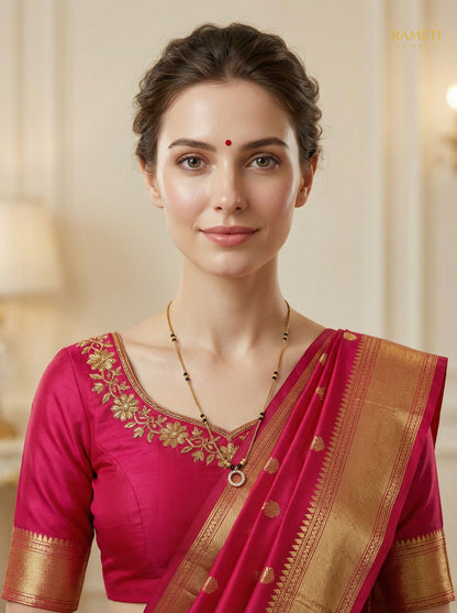 Suman Minimalist Elegance Daily Wear Mangalsutra worn by model - Rameti Jewels