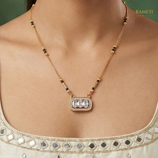Detailed view of Bina Eternal Bond 18K Gold Mangalsutra - Rameti Jewels