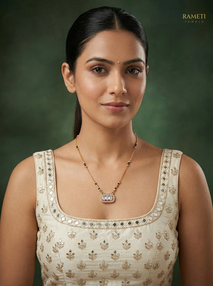 Bina Eternal Bond 18K Gold Mangalsutra worn by model - Rameti Jewels