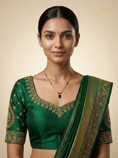 Tanvi Traditional Heritage Collection Mangalsutra worn by model - Rameti Jewels