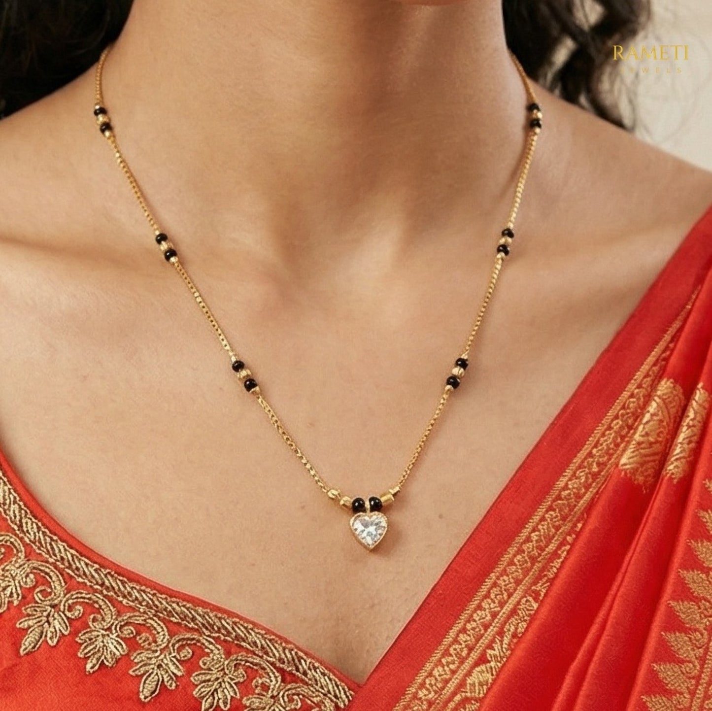 Tara Royal Heart Cut Designer Mangalsutra - Rameti Jewels