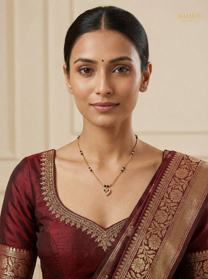 Tapasya Celebrity Inspired Modern Mangalsutra worn by model - Rameti Jewels