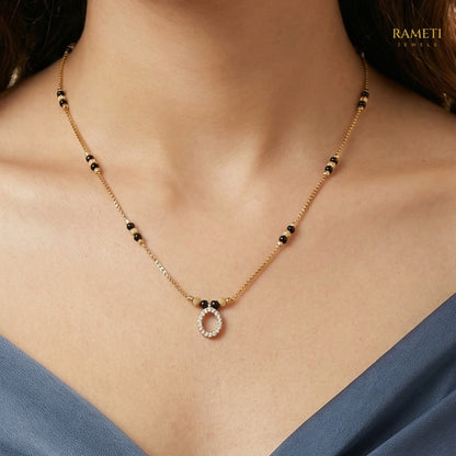 Tapi Glistening CZ Studded Party Wear Mangalsutra - Rameti Jewels