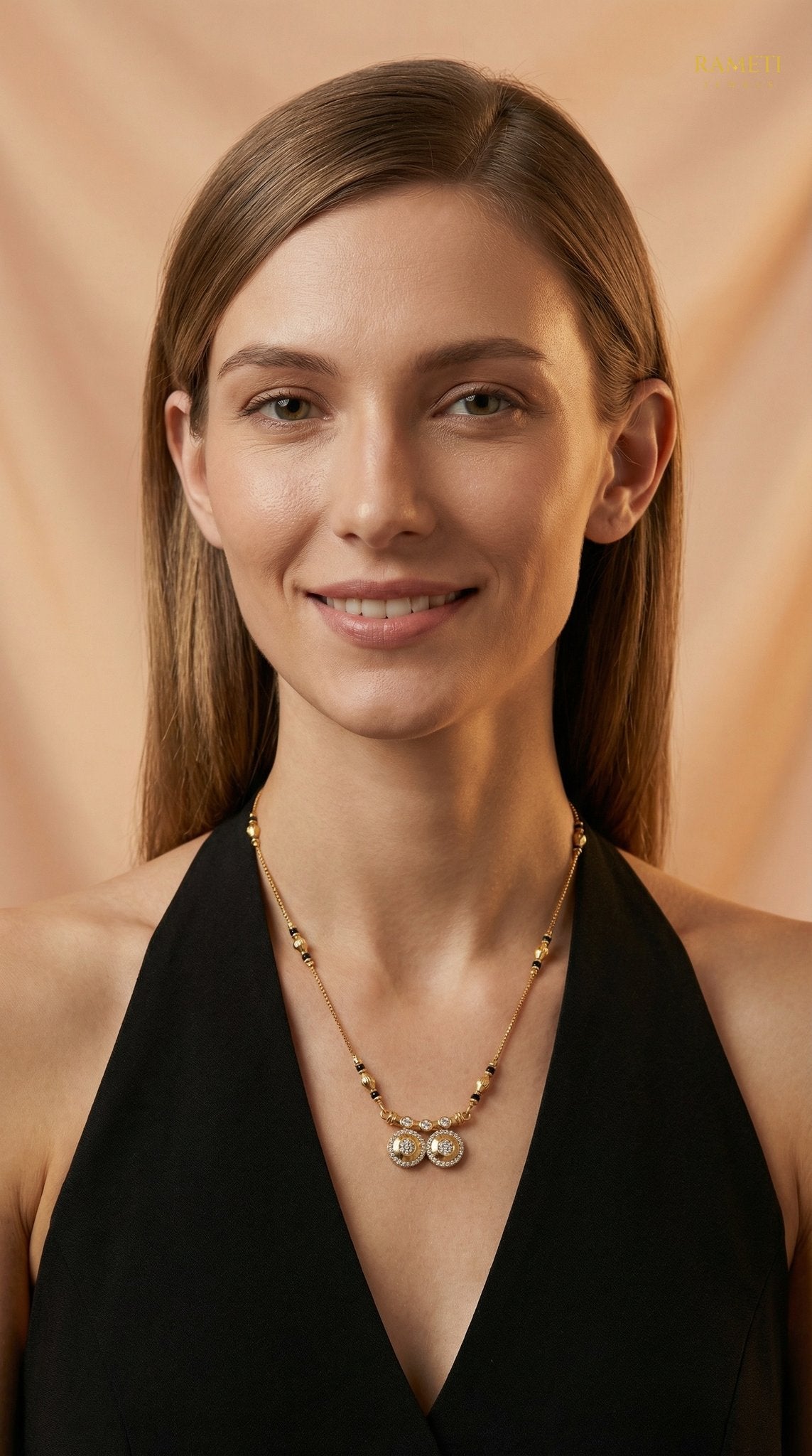 Trisha Celebrity Inspired Modern Mangalsutra worn by model - Rameti Jewels