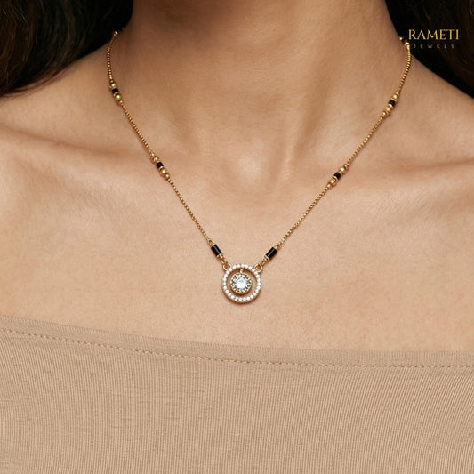 Detailed view of Tulsi Celebrity Inspired Modern Mangalsutra - Rameti Jewels