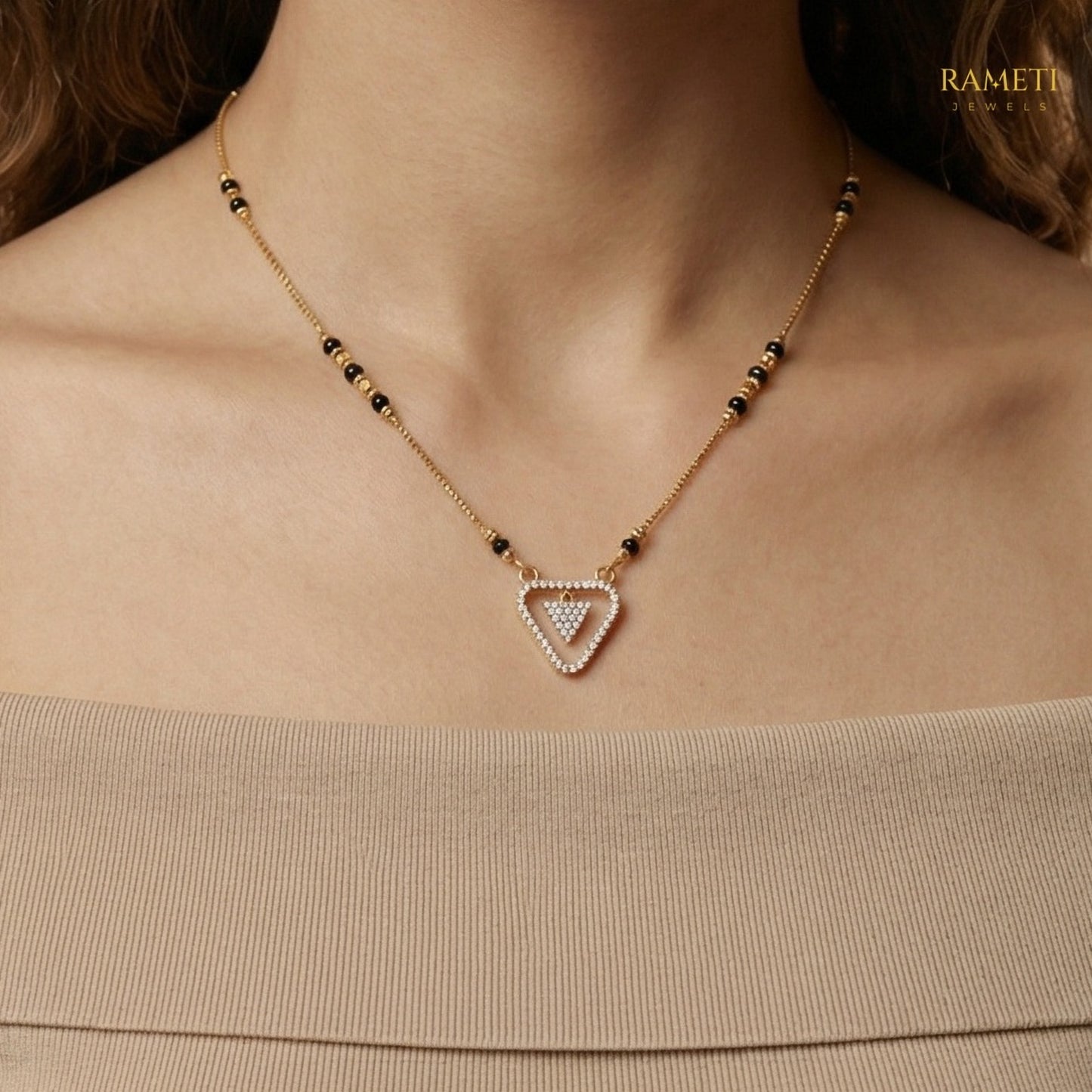 Detailed view of Ujjwala Eternal Bond 18K Gold Mangalsutra - Rameti Jewels