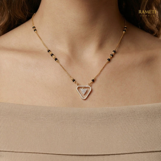 Detailed view of Ujjwala Eternal Bond 18K Gold Mangalsutra - Rameti Jewels