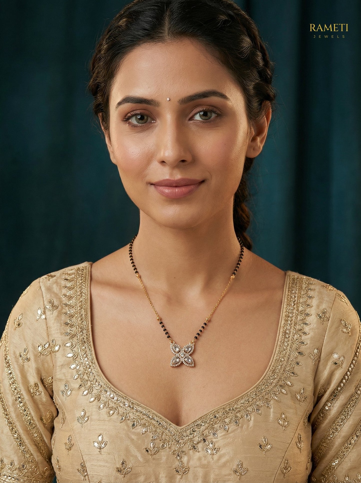 Chetna Traditional Heritage Collection Mangalsutra worn by model - Rameti Jewels