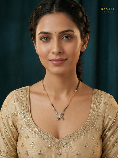 Chetna Traditional Heritage Collection Mangalsutra worn by model - Rameti Jewels