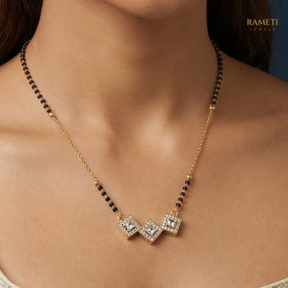 Charu Royal Heart Cut Designer Mangalsutra - Rameti Jewels