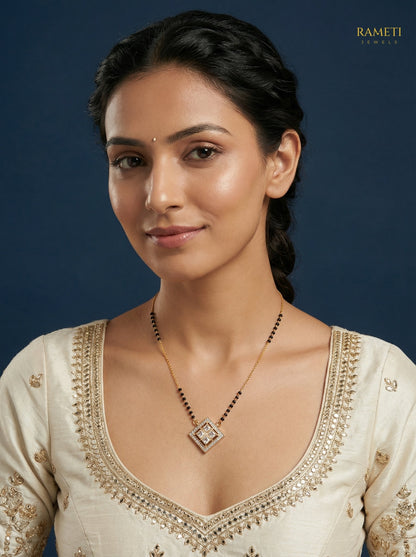 Cheshta Traditional Heritage Collection Mangalsutra worn by model - Rameti Jewels