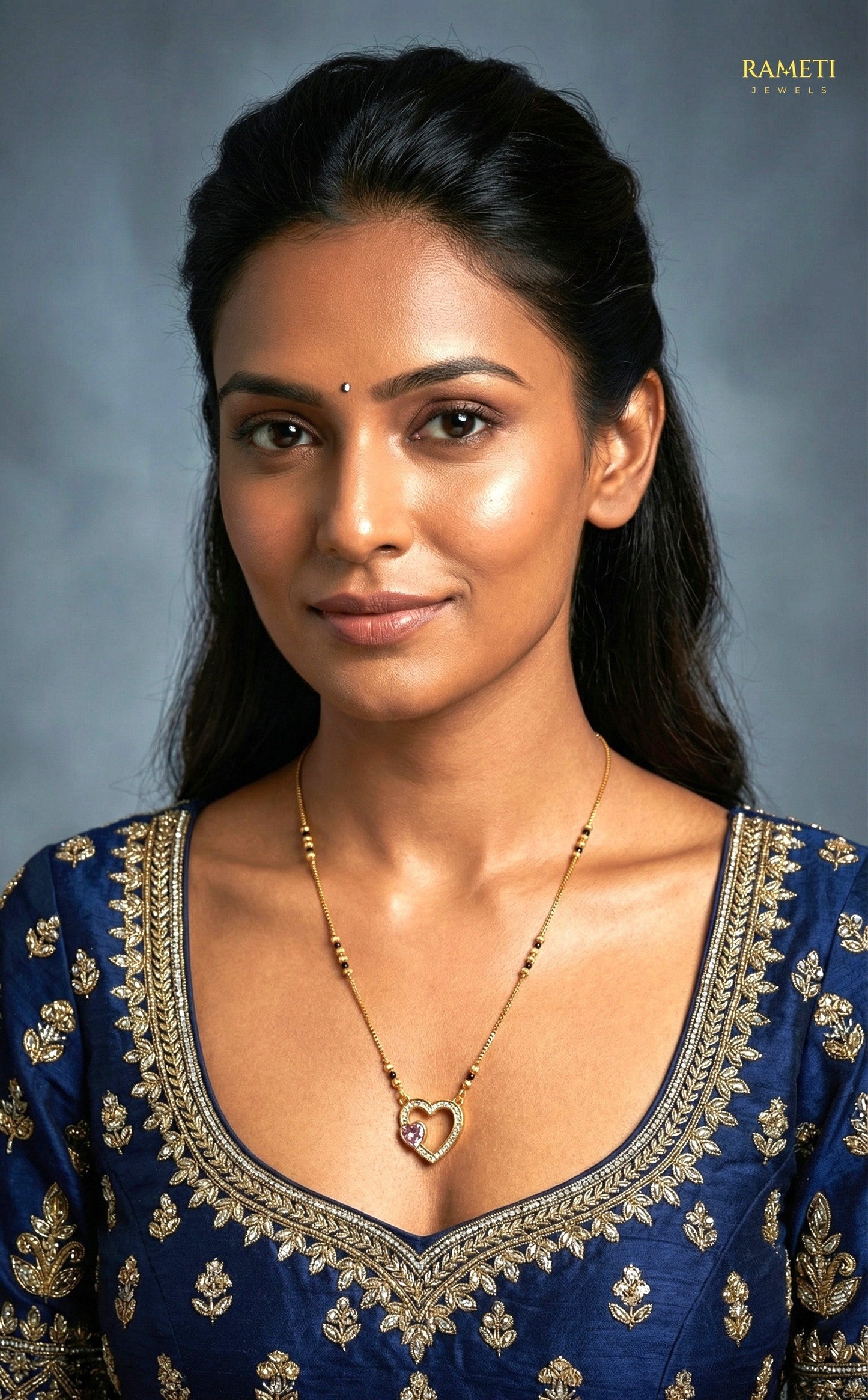 Chitrakshi Minimalist Elegance Daily Wear Mangalsutra worn by model - Rameti Jewels