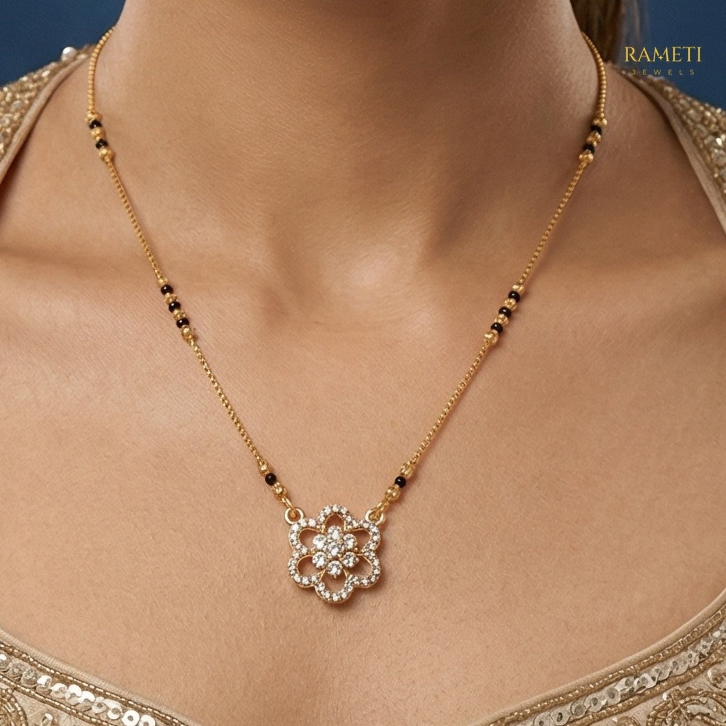 Diya Sleek and Sophisticated Office Wear Mangalsutra - Rameti Jewels