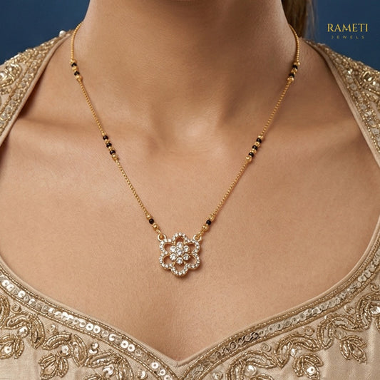 Detailed view of Diya Sleek and Sophisticated Office Wear Mangalsutra - Rameti Jewels