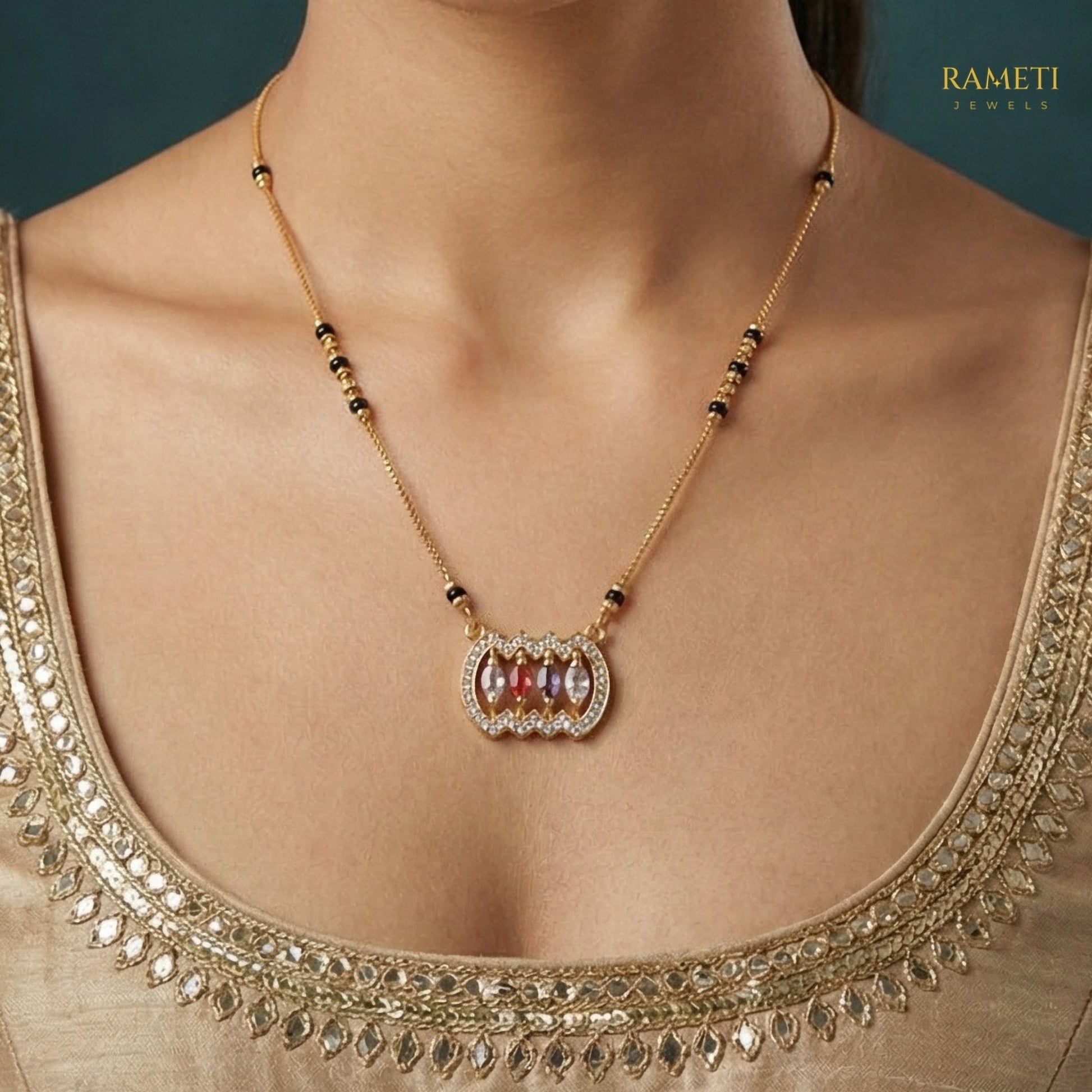 Detailed view of Drishti Traditional Heritage Collection Mangalsutra - Rameti Jewels