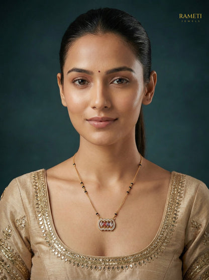 Drishti Traditional Heritage Collection Mangalsutra worn by model - Rameti Jewels