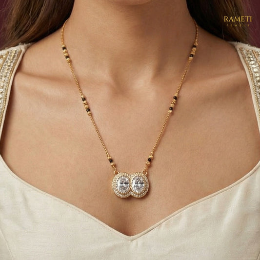 Detailed view of Darshana Sleek and Sophisticated Office Wear Mangalsutra - Rameti Jewels