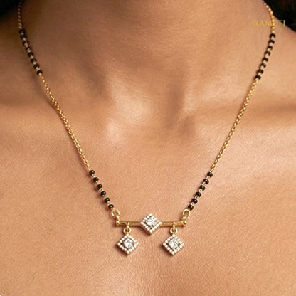 Ekta Glistening CZ Studded Party Wear Mangalsutra - Rameti Jewels