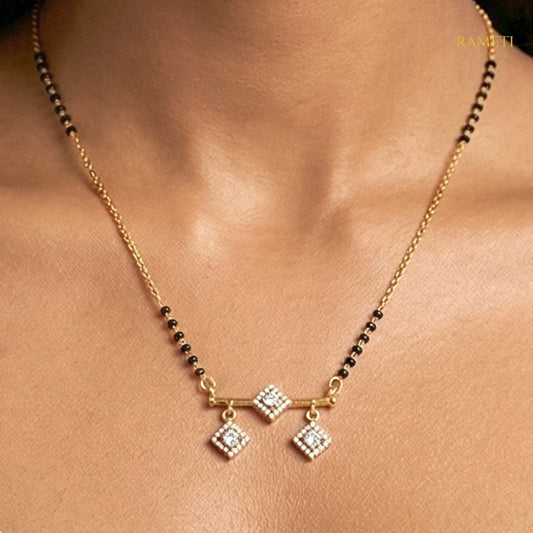 Ekta Glistening CZ Studded Party Wear Mangalsutra - Rameti Jewels