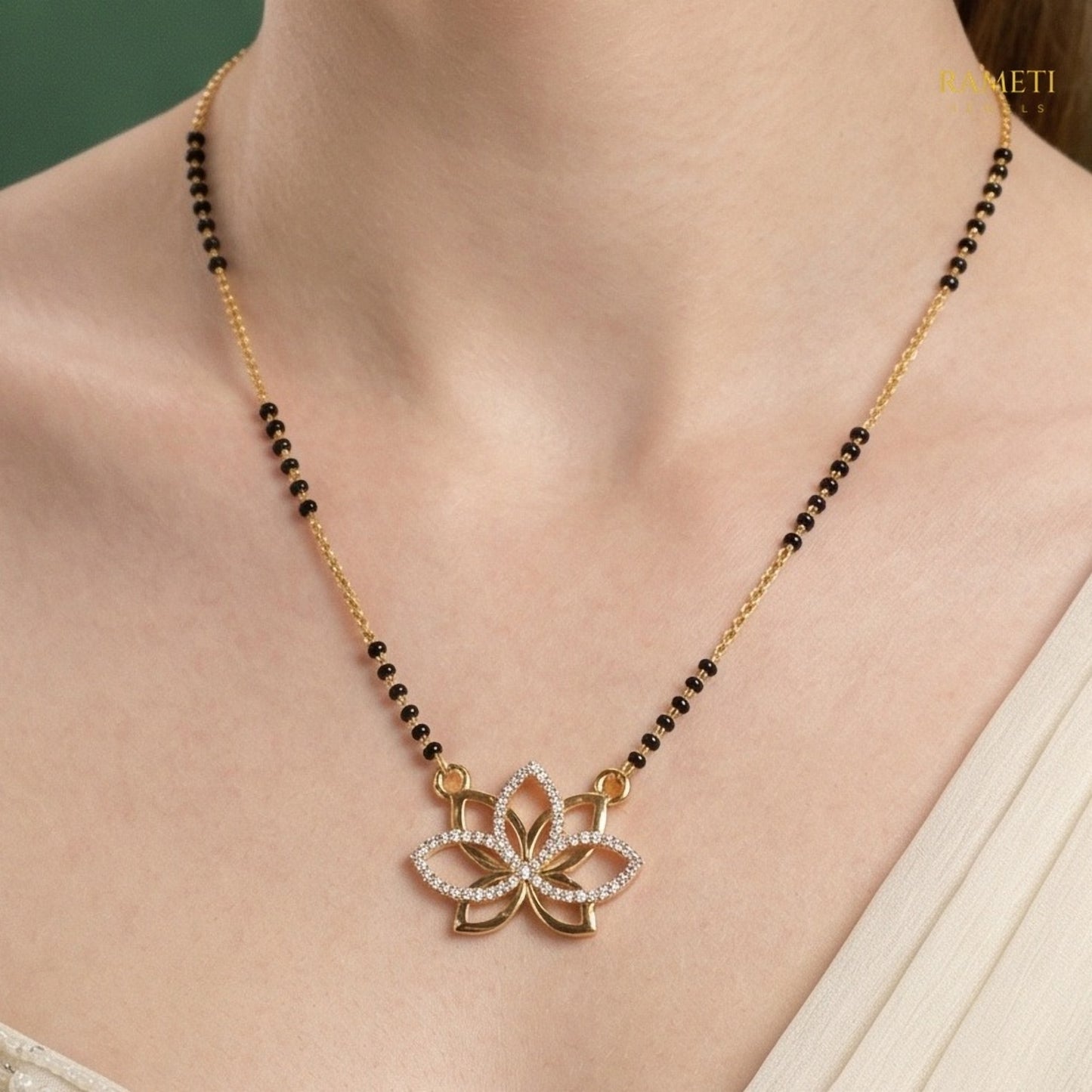 Elina Royal Heart Cut Designer Mangalsutra - Rameti Jewels