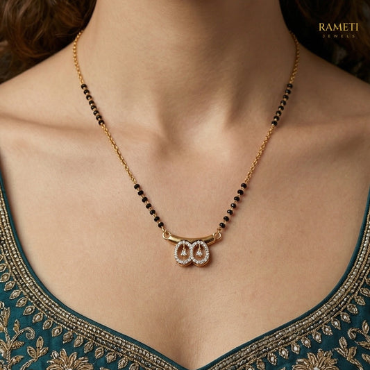 Detailed view of Eshita Minimalist Elegance Daily Wear Mangalsutra - Rameti Jewels
