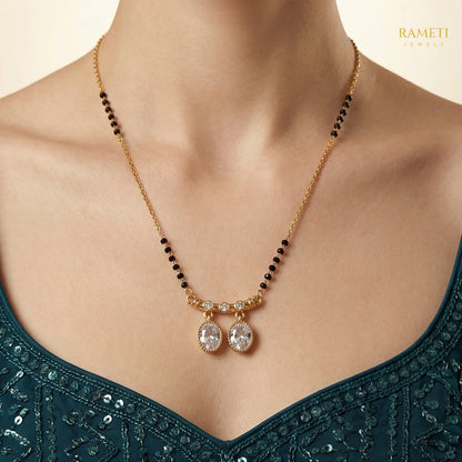 Detailed view of Eva Royal Heart Cut Designer Mangalsutra - Rameti Jewels