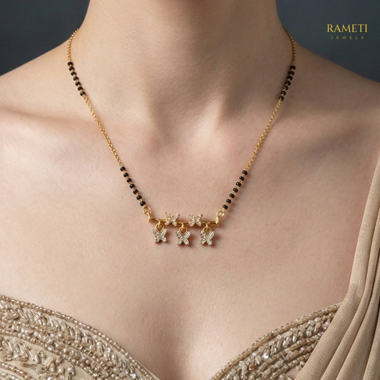 Detailed view of Falak Minimalist Elegance Daily Wear Mangalsutra - Rameti Jewels