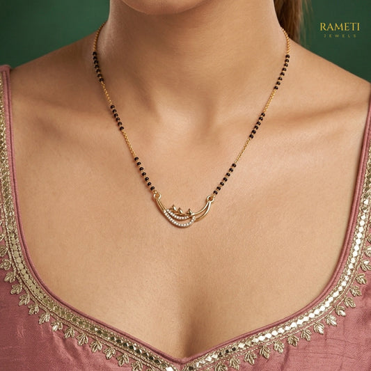 Detailed view of Fiza Traditional Heritage Collection Mangalsutra - Rameti Jewels