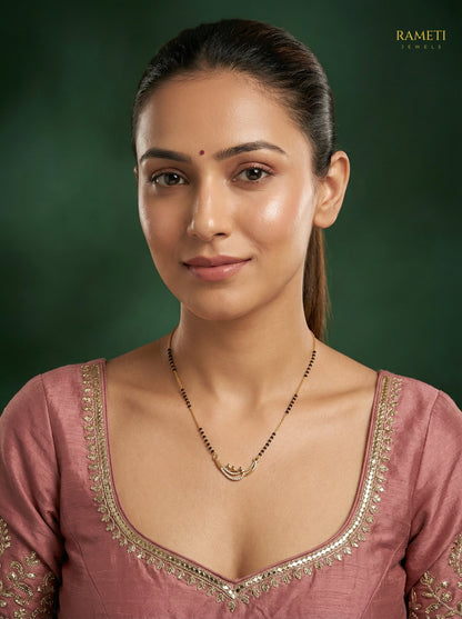 Fiza Traditional Heritage Collection Mangalsutra worn by model - Rameti Jewels